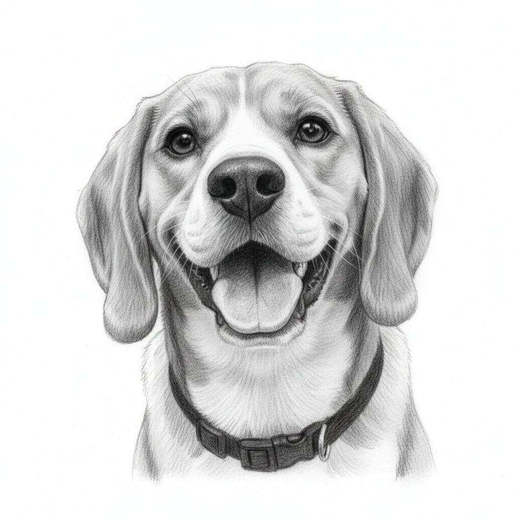 Cat portrait - Pencil sketch drawing style